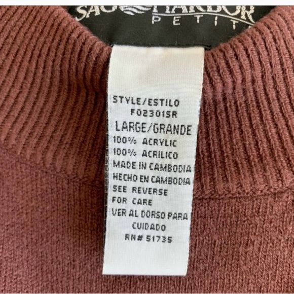 Sag Harbor Sweater Sz LP - Picture 5 of 5